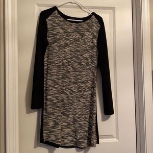 Black, grey & white sweater dress